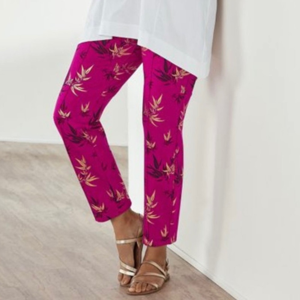 NEW Soft Surroundings Emiko Ponte Pants Magenta Pink Bamboo Ankle Women’s 2X